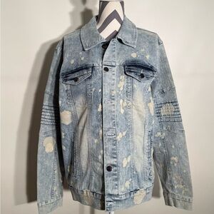 Akademiks Light Blue Distressed Denim Jacket